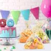 COQOFA 11" X 14" Cello Cellophane Treat, Party Favor, Candy, Cookie and Goodie Plastic Storage Bags for Bakery, Birthday, Wedding, Party - 50 pcs Gold view 4