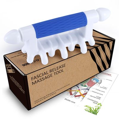 Fascia Massage Tool Myofascial Release Blaster Tools for Anti-Cellulite Skin Soothing Lymphatic Drainage Trigger Point Deep Tissue Neck,Shoulder,Lower Back,Psoas,Thighs,Butt & Full Body (Blue)