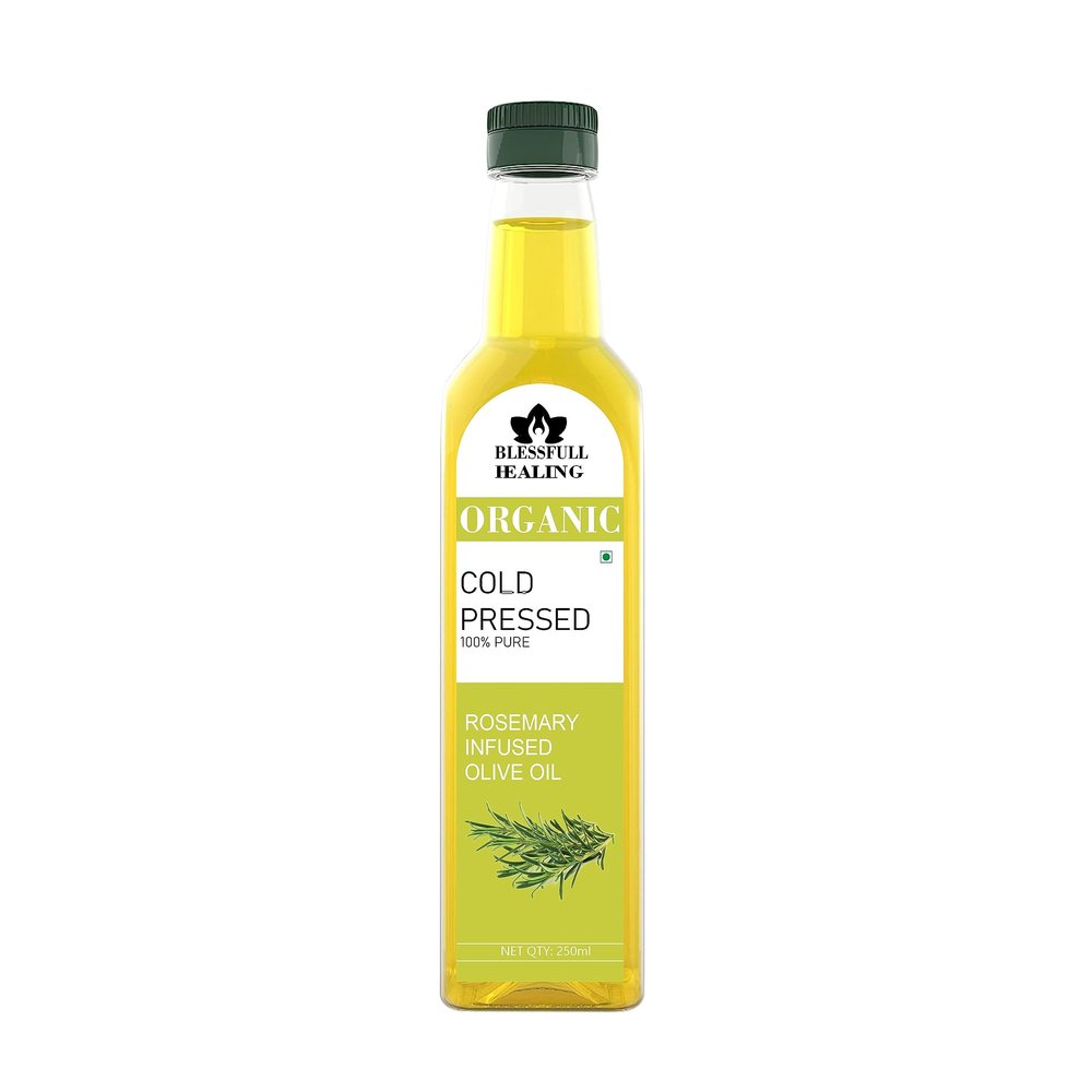 Blessfull Healing Organice Cold Pressed Rosemary Infused Oil For Healthy Cooking 250 ml / 8.45 fl oz Pack Of 1