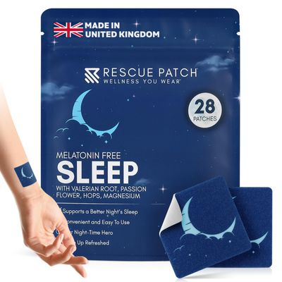 Rescue Patch - Sleep Patches for Adults Extra Strength | Natural Sleeping Patches for Adults | Melatonin-Free Sleep Patch for Relaxation and Restful Night  Long-Lasting Formula