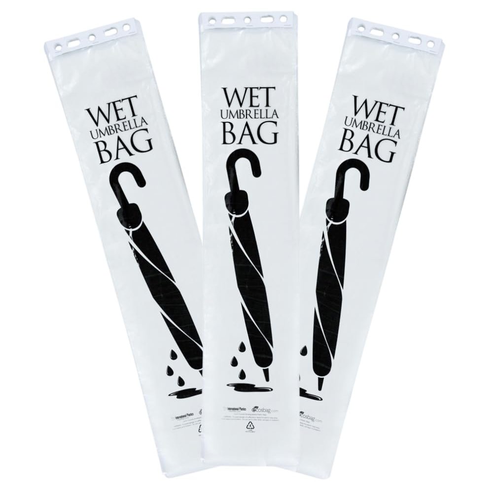 (1,000 Pack) Wet Umbrella Bags Disposable 7" x 35" - Durable Clear Plastic Disposable Umbrella Bags For Rain - Universal Size, Umbrella Bag Covers Fit Large and Small Umbrellas - By Interplas