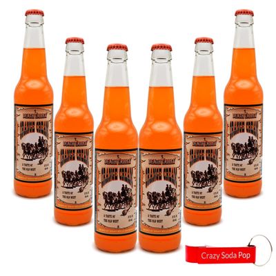 NineLife Basics Death Valley Soda | 6 Pack of Orange Cream Soda | Delicious Flavored Soda Pop with Real Cane Sugar | 12 oz Glass Bottles in a 6 Pack of Orange Cream Soda with Crazy Soda Pop Bottle Opener