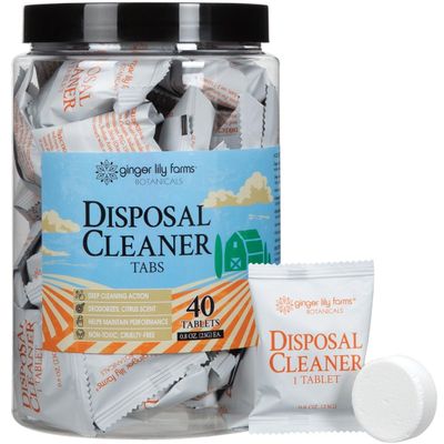 Ginger Lily Farms Botanicals Garbage Disposal Cleaner Tabs, Deep Cleaning Tablets for Sink Disposals, Removes Odor-Causing Residues, Citrus Scent, 40-Count