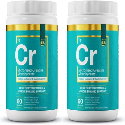 Essential Elements Micronized Creatine Monohydrate Powder for Men & Women - Unflavored & Easily Dissolved - 60 Servings (2 Pack)