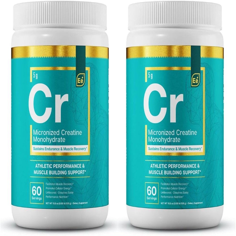 Essential Elements Micronized Creatine Monohydrate Powder for Men & Women - Unflavored & Easily Dissolved - 60 Servings (2 Pack)