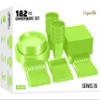 182 Pcs Lime Green Plastic Plates For Party, Lime Green Disposable Plates Set, 26 Of Each 9" Dinner Plate Set, 7" Dessert Plate, Cups, Napkins & Cutlery Plastic Dinnerware Exquisite view 1
