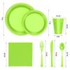 182 Pcs Lime Green Plastic Plates For Party, Lime Green Disposable Plates Set, 26 Of Each 9" Dinner Plate Set, 7" Dessert Plate, Cups, Napkins & Cutlery Plastic Dinnerware Exquisite view 2