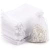 acDesign 100Pcs White Organza Bags 4"x6" Mesh Jewelry Bags With Drawstring for Gift Packaging, Party, Wedding, Festive view 1
