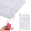 acDesign 100Pcs White Organza Bags 4"x6" Mesh Jewelry Bags With Drawstring for Gift Packaging, Party, Wedding, Festive view 2