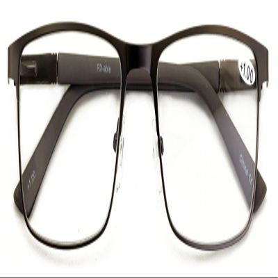 V.W.E. Men Premium Optical Frame Wide Large Head Reading Glasses Rectangular Metal - Clear Lens Reader DRM02 (Gunmetal, 2.75, x)