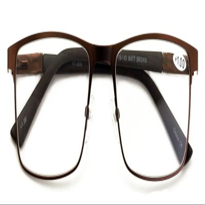 V.W.E. Men Premium Optical Frame Wide Large Head Reading Glasses Rectangular Metal - Clear Lens Reader DRM02 (Bronze, 2.75, x)