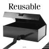 BLK&WH 6 Large Gift Boxes with Ribbon 13.5x9x4.1 Inches, Black Gift Boxes with Lids Large, Groomsmen Boxes, Luxury Magnetic Boxes for Presents (Glossy Black) view 3