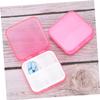 KOMBIUDA Portable Medicine Storage Case Pill Organizer with Compartments for Daily Use and Travel Pink Color for Easy Medication Management view 3