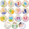 RORANIC Wooden Baby Monthly Milestone Cards with Birth Announcement Sign Newborn Photography Props Baby Shower Gifts for Boys and Girls (Monthly Milestone Cards) view 1