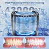 Ultrasonic Dental Cleaner;UltraSonic Retainer Cleaner Machine for Denture,Aligner,Earring,whitening tray,200ml Portable Mouth Guard Cleaner,Invisalign cleaner,Professional Sonic Jewelry cleaner black view 3