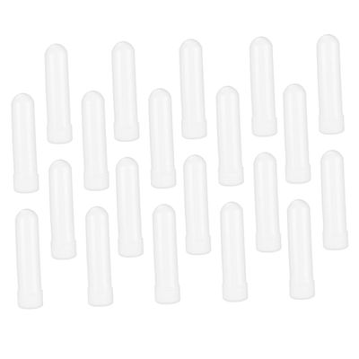 FRCOLOR 20pcs Refillable Essential Oil Tubes for Convenient Sinus Relief Portable Design for Adults White Blank Plastic Tubes for Aromatherapy and Congestion Relief