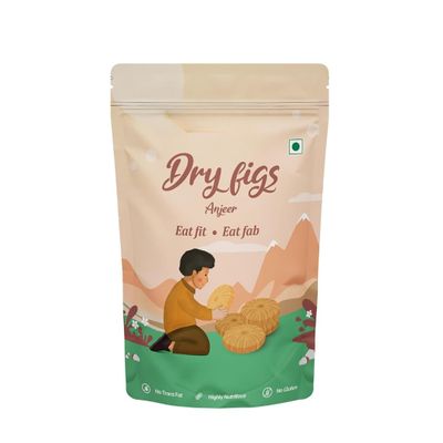 Natural Premium Dried Afghani Anjeer/Dry Figs Vacuum Pack, Dried Figs, Natural, Rich in Iron & Vitamins| Fat Free, Free -250 gm