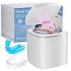 U-V Ultrasonic Dental Cleaner;UltraSonic Retainer Cleaner Machine for Denture,Aligner,Whitening tray,200ml Portable Mouth Guard Cleaner, Invisalign Cleaner Pod,Professional Sonic Jewelry Cleaner White view 1
