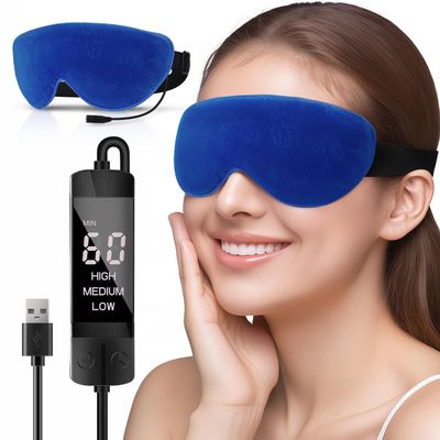 Heated Eye Mask for Dry Eyes, USB Electric Warm Eye Compress Heat Eye Masks with Temperature&Timer Control, Eye Heating Pad for Dry Eyes, Stye Treatment, Chalazion, Blepharitis, MGD, Puffy