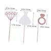 ULDIGI Diamond Ring Princess Dress Cake Toppers 12pcs Glitter Paper Cupcake Topper Set for Birthday Wedding view 4