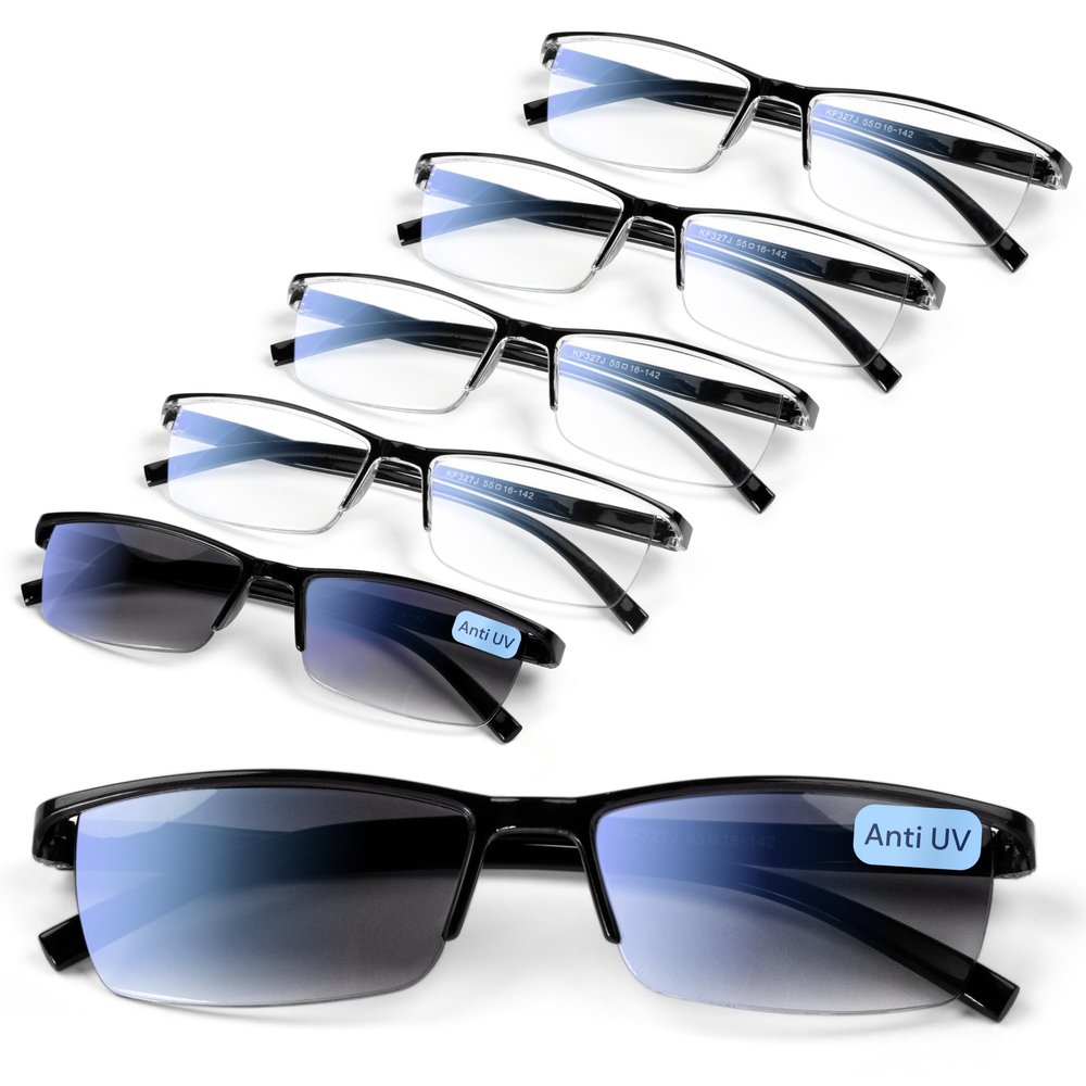 Gaoye 6 pack Executive Style Reading Glasses Men - Durable Readers with Blue Light Filtering - Comfortable Fit with TR90 Frames