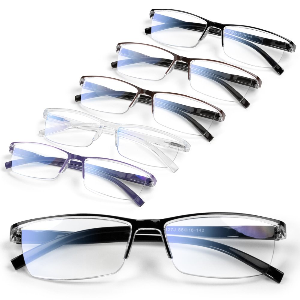 Gaoye 6 pack Executive Style Reading Glasses Men - Durable Readers with Blue Light Filtering - Comfortable Fit with TR90 Frames
