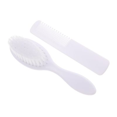 BESTonZON 1set Creative Hair Brush and Massage Comb for Newborns Gentle Scalp Care for Cradle Cap and Delicate Hair Ergonomic Design White