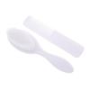 BESTonZON 1set Creative Hair Brush and Massage Comb for Newborns Gentle Scalp Care for Cradle Cap and Delicate Hair Ergonomic Design White view 1