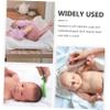 BESTonZON 1set Creative Hair Brush and Massage Comb for Newborns Gentle Scalp Care for Cradle Cap and Delicate Hair Ergonomic Design White view 3