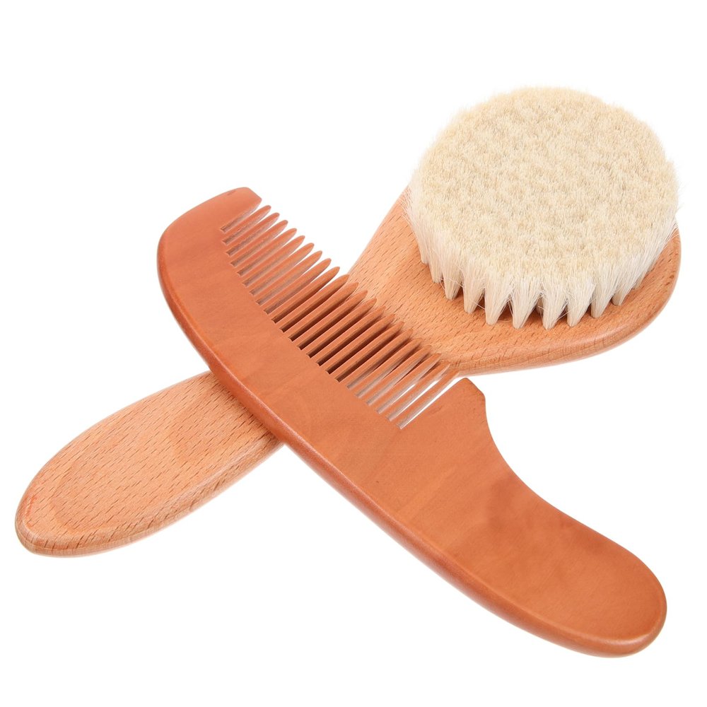 BESTonZON 1set Brush and Comb Newborns Gentle Hair Care Kit Brush and Comb for Bathing and Scalp Massage Hair Grooming Set