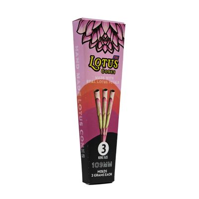 6 King Size Organic Pink Lotus Petal Preroll Pink Cones l Natural Hand Rolled Cones l Unbleached Cones W Corn Husk Filter l Organic Flavored Cones - 2 packs King Size