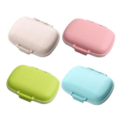FOMIYES 4pcs Medicine Mini Things for Purse Outdoor Carrying Cases Travel Container Jazz Shoes Mini Container Outdoor Containers Mini Wallet Storage Organizer Wheat Straw, 10.8x7cm