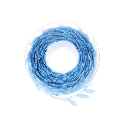 Operitacx 1roll DIY Leaf Shape Ribbon Floral Embossed Craft Strip for Decorations Wrapping and Party Supplies Blue