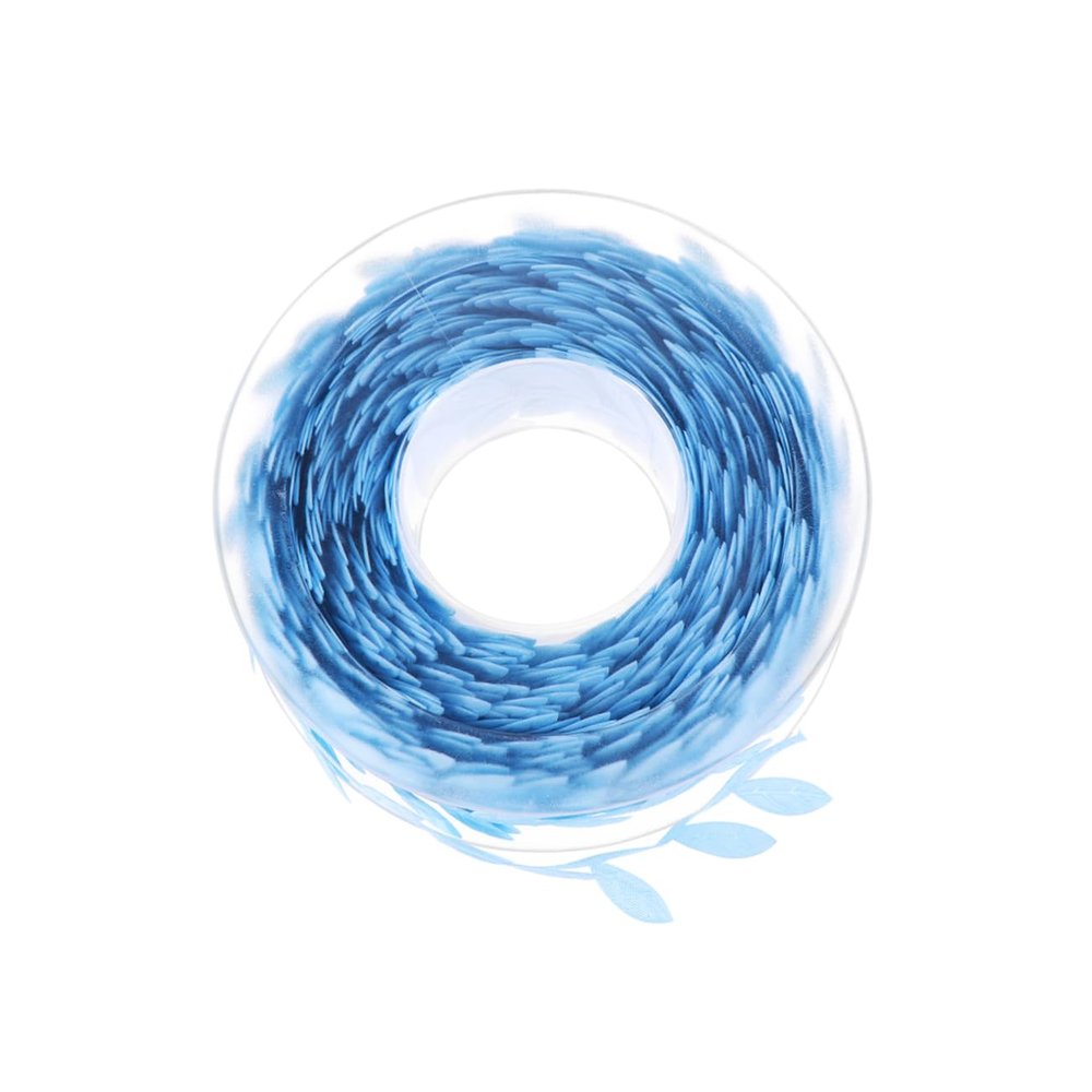 Operitacx 1roll DIY Leaf Shape Ribbon Floral Embossed Craft Strip for Decorations Wrapping and Party Supplies Blue