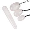 KAKAYE Yoni Egg Crystal Massage Ball Natural Gemstone Yoni Eggs Rose Quartz Jade and Wand Set Kegel Balls Yoni Eggs(1 Set White Howl) view 1