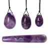 KAKAYE Yoni Egg Crystal Massage Ball Natural Gemstone Yoni Eggs Rose Quartz Jade and Wand Set Kegel Balls Yoni Eggs(1 Set White Howl) view 2