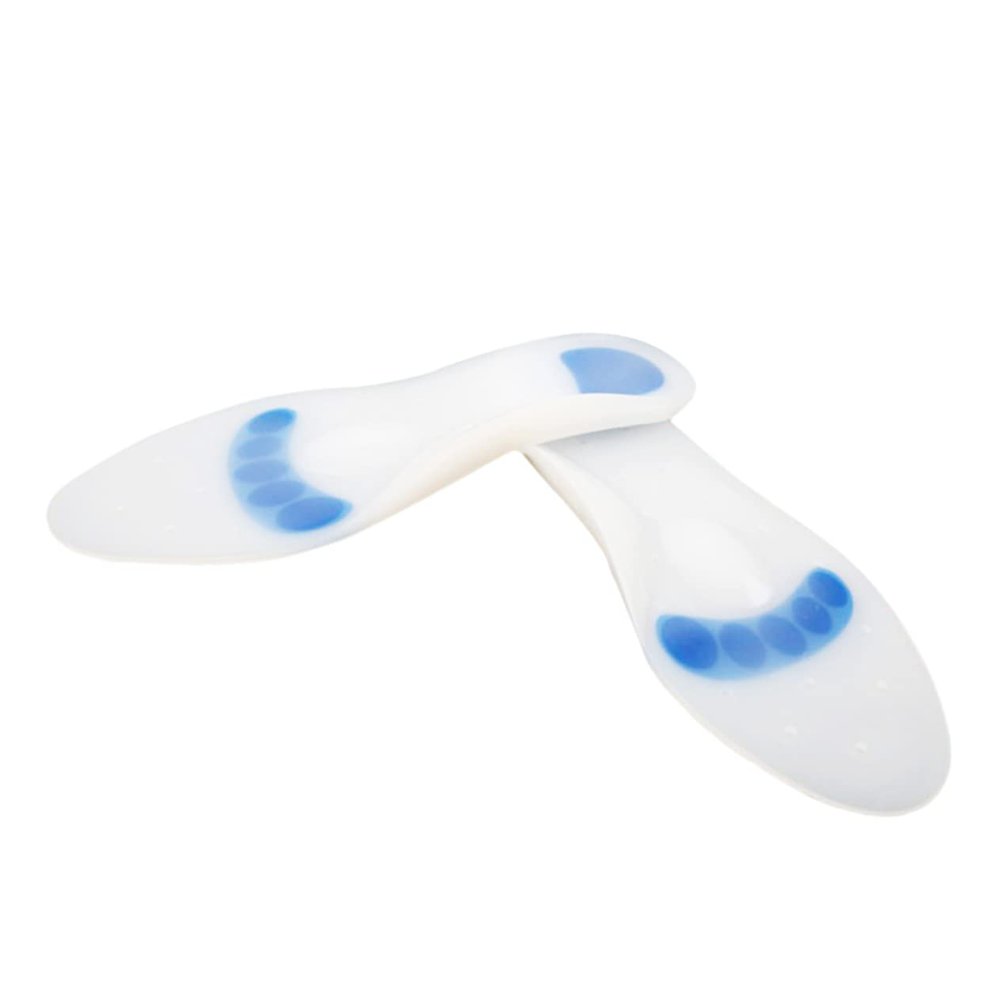 FRCOLOR Silicone Shoe Inserts Breathable Foot Pads for Plantar Relief White Comfortable Arch Support and Heel Cushioning for Daily Use