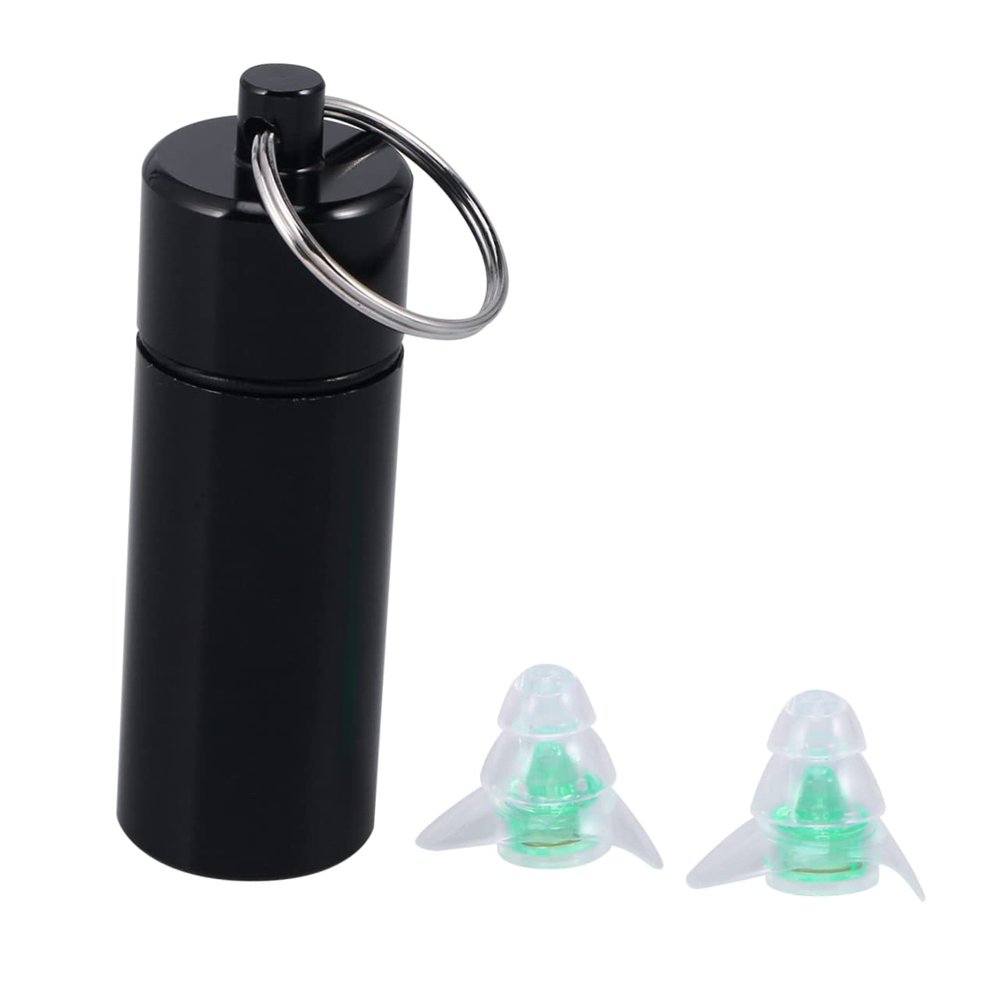FOMIYES Noise Reduction Earplugs Comfortable Music Filter Ear Plugs for Sleeping Snoring Study and Work Black Bottle Green