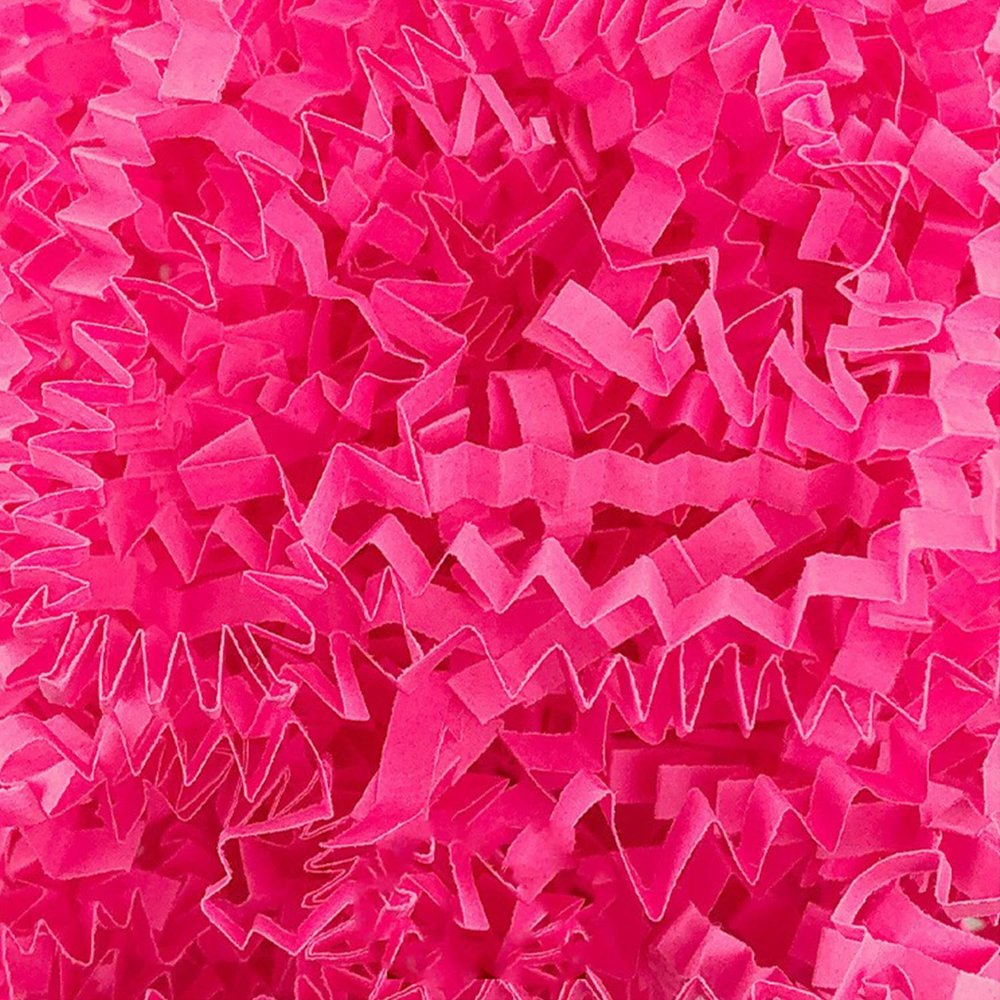 JINZOFLY Crinkle Cut Paper Shred Filler, Shredded Paper for Gift Box, Easter Grass Tissue Paper for Gift Wrapping & Basket Filling (Hot Pink)
