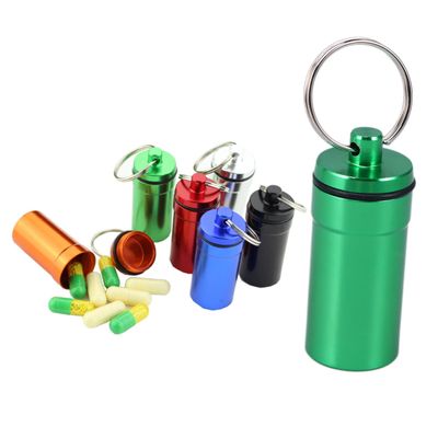FOMIYES Container Travel Medicine Container Vitamin Keychain Small Storage Container Small Containers Waterproof Outdoor Pocket Holder Fish Oil Keychain Case Portable, Medium, Green