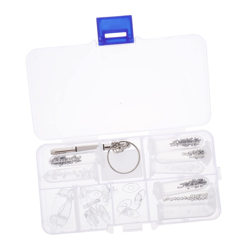 FOMIYES Easy Eyeglass Repair Kit Screwdriver Screws and Nose Pads for Professionals and Beginners