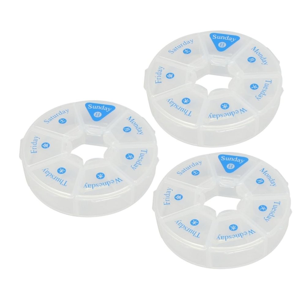 FOMIYES 3pcs Japanese Medicine Travel Case Storage Container Travel Cases Container Small Plastic Medicine Medicine Storage Case Tablet Storage Elder, 9X9X2.5CM