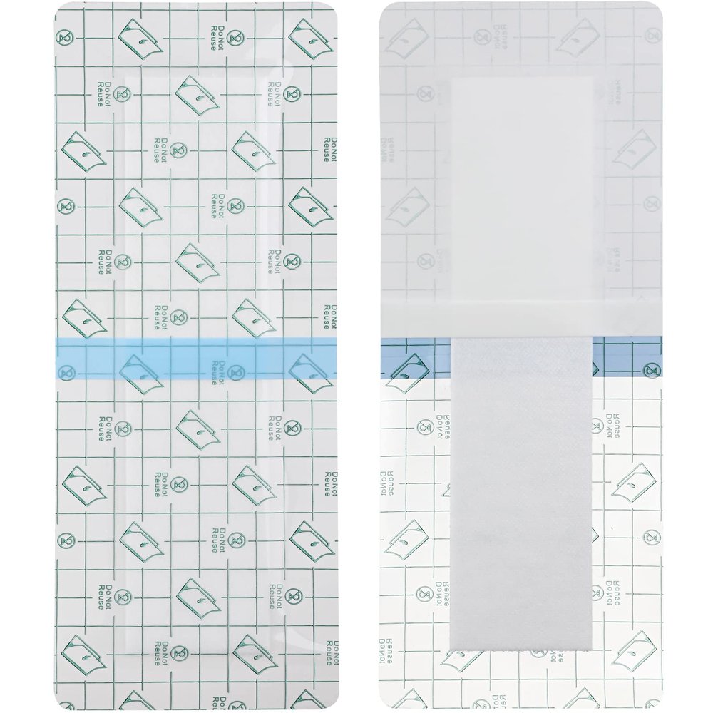 14 Pcs Waterproof Shower Protector Bandage 4"x14" for Post Knee Replacement Hip Surgery Long Surgical Incision Adhesive Larger Wounds Cover Island Dressing Bordered Gauze