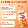 2Packs Vitamin D3 K2 Gummies for Adults, Sugar-Free Vitamin D3 5000IU + K2(MK-7) 200mcg Supplement with Vitamin B Complex & Vitamin C E Supports Bone, Muscle, Teeth & Immune, Vegan, Gluten Free view 4