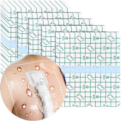 100Pcs Waterproof Shower Protector Bandage 4"x4" for Chest Chemo Dialysis Catheter Shower Cover Hemodialysis Port Surgery Incisions Bath Guard Patch Transparent Film Clear Adhesive Wounds Dressing