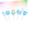 Toyvian Stroller Insert Plate 20pcs Cake Toppers Theme Decorations for Birthday Shower Baby Shower Party view 2