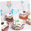 Toyvian Stroller Insert Plate 20pcs Cake Toppers Theme Decorations for Birthday Shower Baby Shower Party view 3