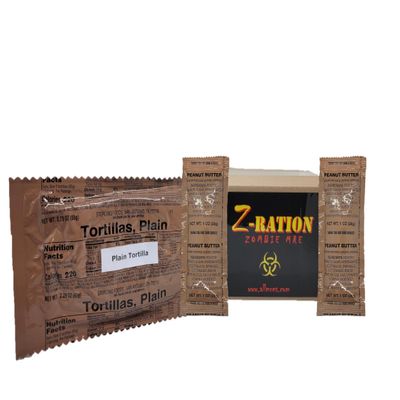 6 MRE Breads and Spreads (Cheddar Cheese, Jalapeno Cheese or Peanut Butter) (Tortillas and Peanut Butter)