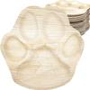 ECODECO Palm Leaf Plates - 25 Pack 10-Inch Divided Paw-Shaped Disposable Durable Dinnerware for Birthdays, Catering & Events - Like Bamboo Natural Leaf Look view 3
