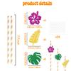 AETGDDS Tropical Paper Straw Decor, Palm Leaf Party Decorations, Hawaiian Tropical Paper Straws, Safari Leaves Summer Beach Party Decor Supplies 24Pcs Green, 1, Gold, AE-0126 view 2